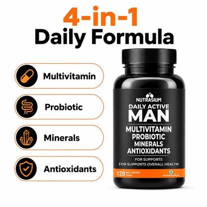 Nutrasium Multivitamin For Men | Immunity | Energy | Fitness | 60 Veg Tabs