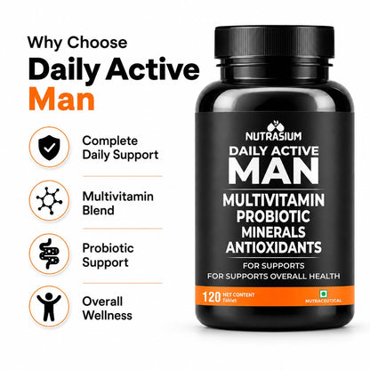 Nutrasium Multivitamin For Men | Immunity Energy Fitness Stamina | 120 Tabs