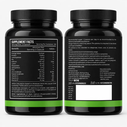 Nutrasium Eye Care | Lutein Zeaxanthin Astaxanthin | Eye Strain | 120 Tabs