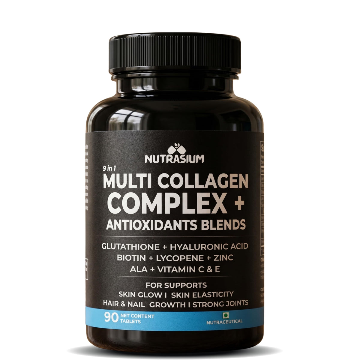 Nutrasium Multi Collagen Complex | Glutathione | Hyaluronic Acid | Skin & Hair | 90 Tabs