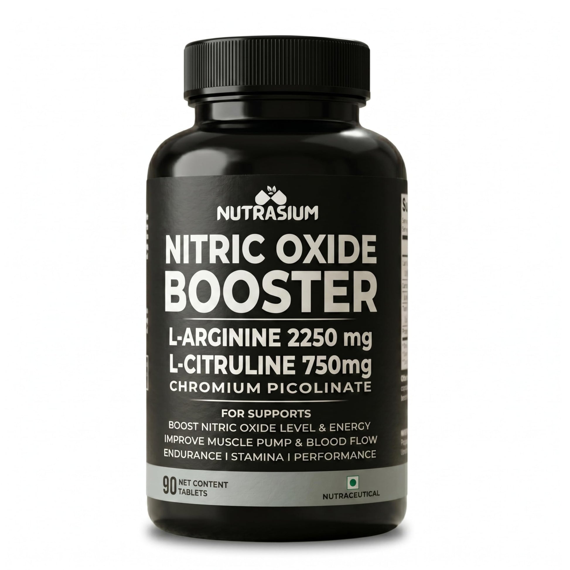 Nutrasium L-Arginine 2250 mg Tablets | L-Arginine Amino Acid Dietary Supplement | 90 Tablets | High Strength Formula | Daily Nutritional Supplement for Adults | Unflavored