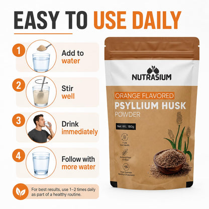 Nutrasium Psyllium Husk Powder 360g (Pack of 2) | Isabgol | Natural Dietary Fiber | Supports Digestive Health & Regularity