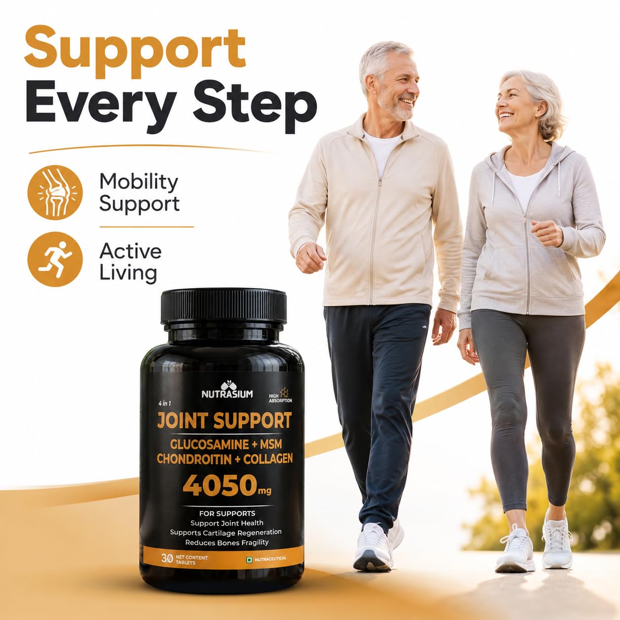 Nutrasium Glucosamine 1500mg | Joint Support | Cartilage & Muscle | 30 Tabs