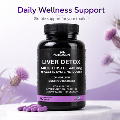 Nutrasium Liver & Lung Detox | Milk Thistle | NAC | Dandelion | 60 Tabs