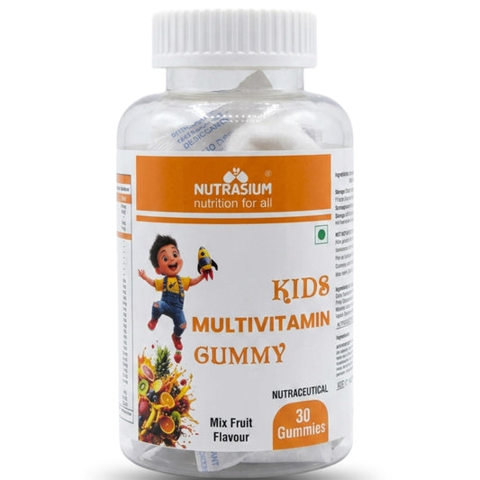 Nutrasium Multivitamin Gummies for Kids | 14 Vitamins & 10 Minerals with Ashwagandha and Ginseng | Supports Immunity, Bone Health & Brain Development | No Added Sugar | Mixed Fruit | 30 Gummies