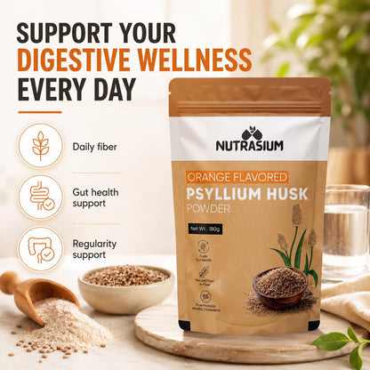Nutrasium Psyllium Husk Powder 360g (Pack of 2) | Isabgol | Natural Dietary Fiber | Supports Digestive Health & Regularity