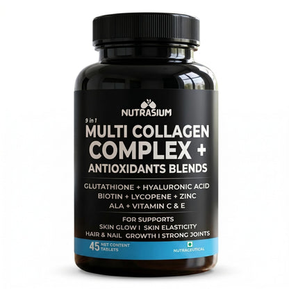 Nutrasium Multi Collagen | Glutathione & Hyaluronic Acid | Skin Radiance | 45 Tabs