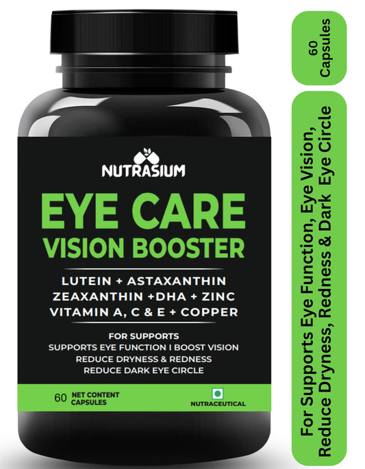 Nutrasium Eye Care | Lutein, Zeaxanthin Astaxanthin Eye Supplement | Supports Healthy Vision, Helps Reduce Digital Eye Strain & Fatigue from High Screen Time for Men, Women & Students