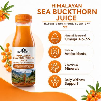 Nutrasium Sea Buckthorn Juice 300ml | Vitamin C | Omega 3-6-7-9 | 100% Pure