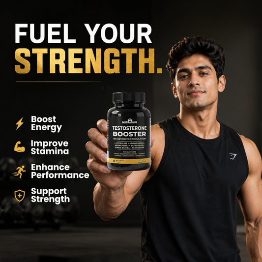 Nutrasium Testosterone Booster Supplement For Men | Testo Booster with Tribulus 1000mg & Ashwagandha 500mg | L-Citrulline & Kaunch Beej | Safed Musli & Ginkgo Biloba | 30 Veg Tablets