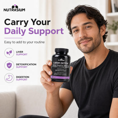 Nutrasium Liver & Lung Detox | Milk Thistle | NAC | Dandelion | 60 Tabs