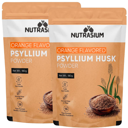 Nutrasium Psyllium Husk Powder 360g (Pack of 2) | Isabgol | Natural Dietary Fiber | Supports Digestive Health & Regularity