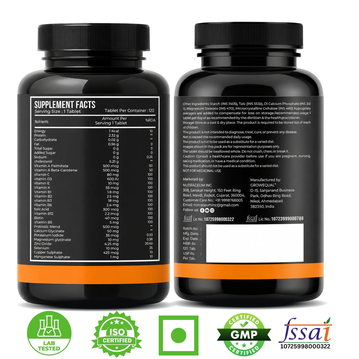Nutrasium Multivitamin For Men | Immunity | Energy | Fitness | 60 Veg Tabs