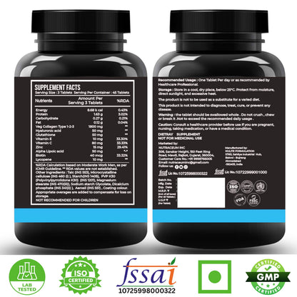 Nutrasium Multi Collagen | Glutathione & Hyaluronic Acid | Skin Radiance | 45 Tabs
