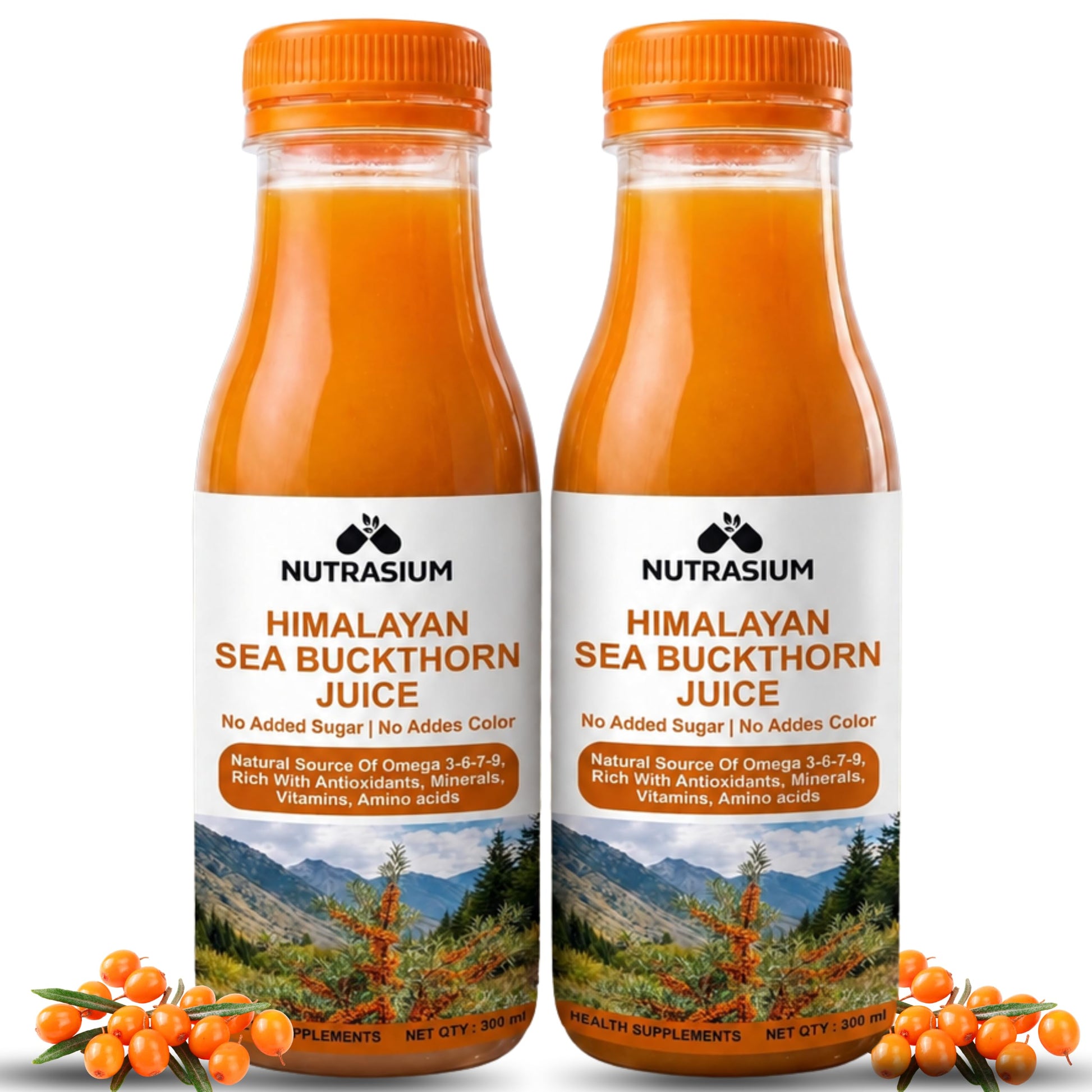 Nutrasium Sea Buckthorn Juice 600ml | Vitamin C | Omega 3-6-7-9 | Pure Concentrate