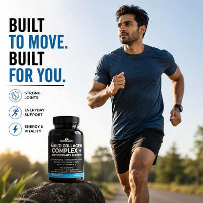 Nutrasium Multi Collagen Complex | Glutathione | Hyaluronic Acid | Skin & Hair | 90 Tabs